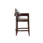 Tabouret de bar mi-century à hauteur de comptoir avec dossier rembourré