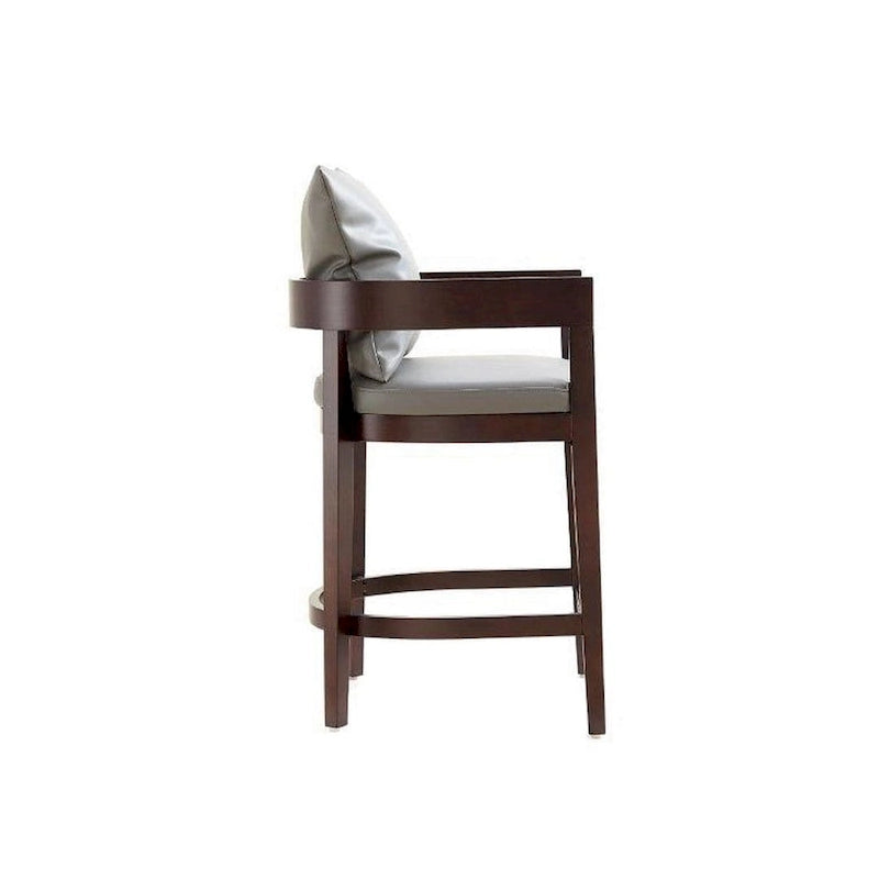Tabouret de bar mi-century à hauteur de comptoir avec dossier rembourré