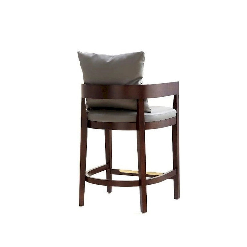 Tabouret de bar mi-century à hauteur de comptoir avec dossier rembourré