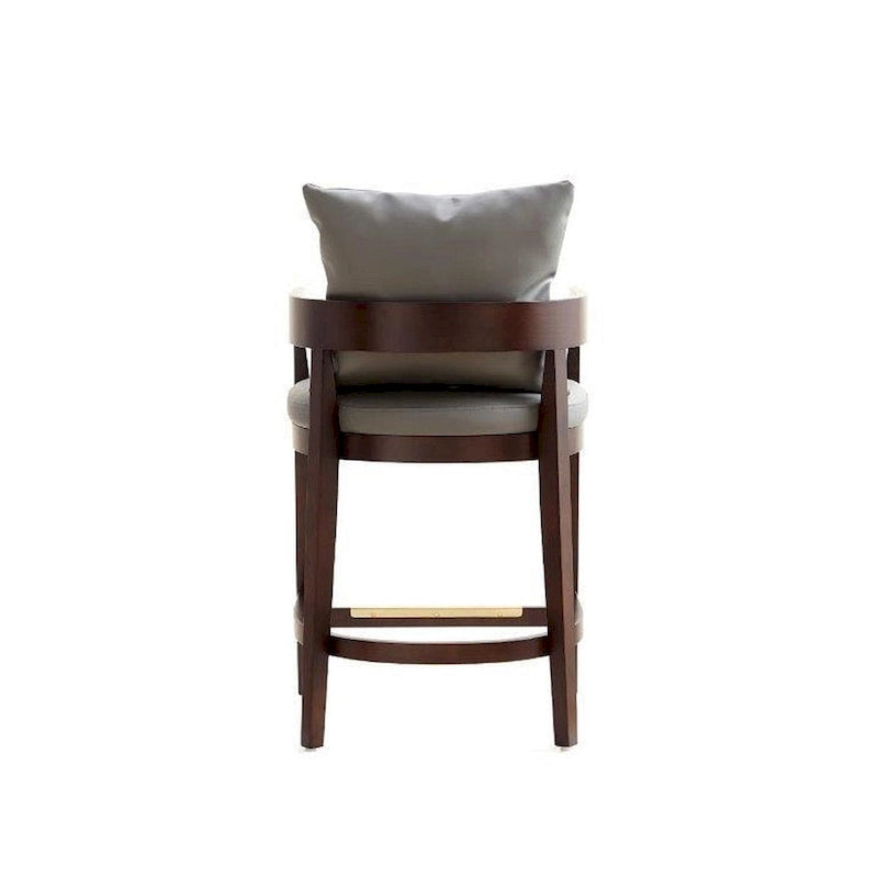 Tabouret de bar mi-century à hauteur de comptoir avec dossier rembourré