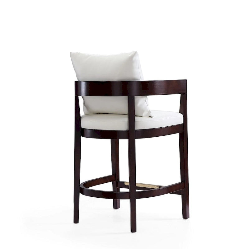 Tabouret de bar mi-century à hauteur de comptoir avec dossier rembourré
