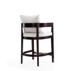 Tabouret de bar mi-century à hauteur de comptoir avec dossier rembourré
