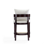 Tabouret de bar mi-century à hauteur de comptoir avec dossier rembourré