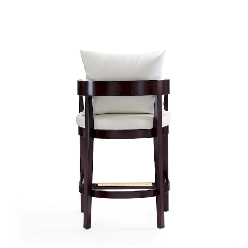 Tabouret de bar mi-century à hauteur de comptoir avec dossier rembourré