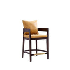 Tabouret de bar mi-century à hauteur de comptoir avec dossier rembourré