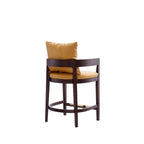 Tabouret de bar mi-century à hauteur de comptoir avec dossier rembourré