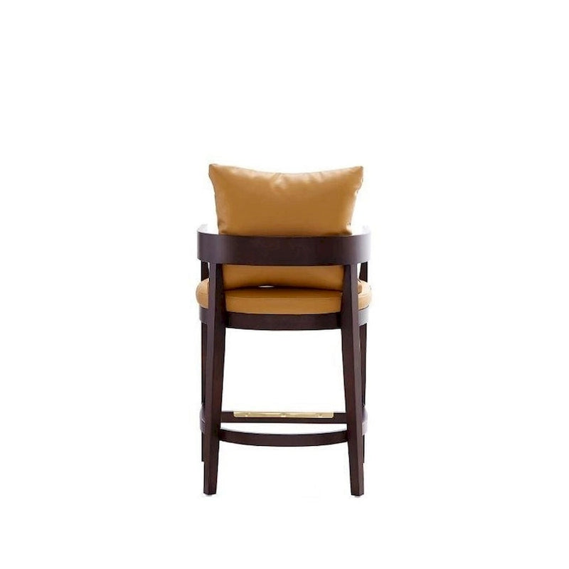 Tabouret de bar mi-century à hauteur de comptoir avec dossier rembourré