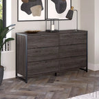 Commode 6 tiroirs avec cadre en métal industriel