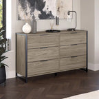 Commode 6 tiroirs avec cadre en métal industriel