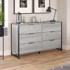 Commode 6 tiroirs avec cadre en métal industriel
