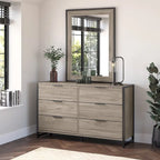 Commode 6 tiroirs avec cadre en métal industriel