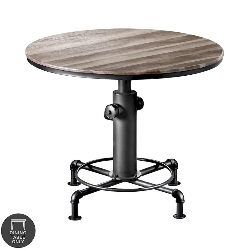 Table haute industrielle ronde – Noir antique, 45 pouces