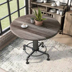 Table haute industrielle ronde – Noir antique, 45 pouces