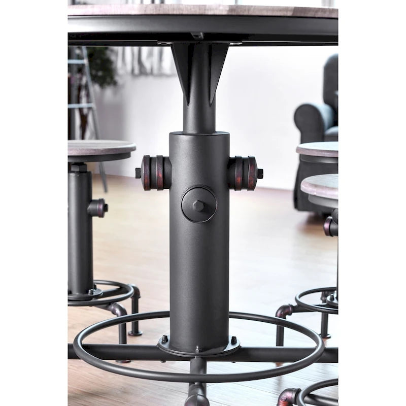 Table haute industrielle ronde – Noir antique, 45 pouces