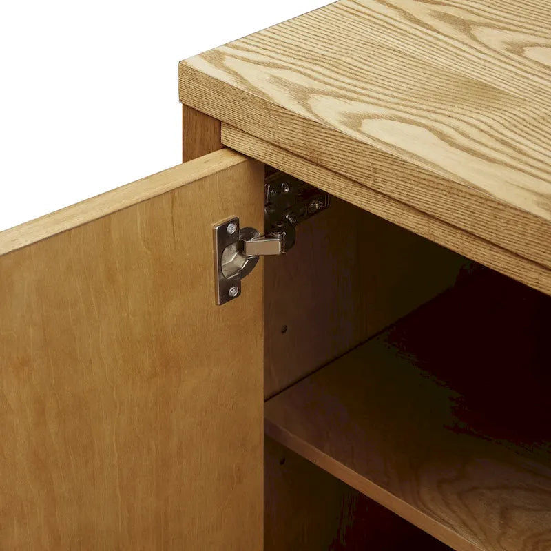 Meuble de rangement géométrique à 2 portes avec étagères réglables
