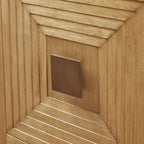 Meuble de rangement géométrique à 2 portes avec étagères réglables