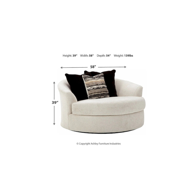 Fauteuil pivotant rond surdimensionné – 58 larg. x 54 prof. x 39 haut.