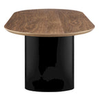 Table à manger ovale de 86,5 po avec plateau en placage de noyer