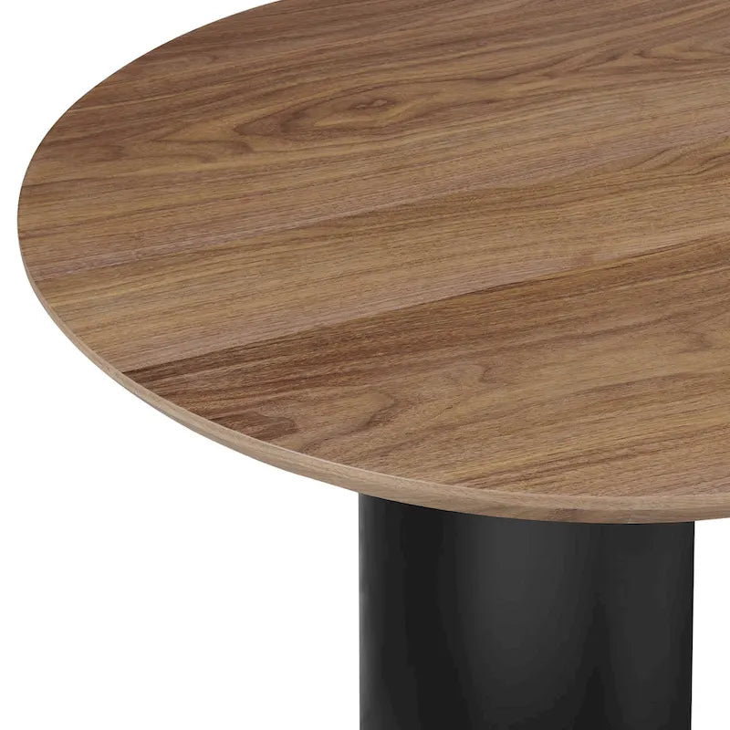 Table à manger ovale de 86,5 po avec plateau en placage de noyer