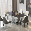 Table à manger rectangulaire en pierre frittée de 71 pouces