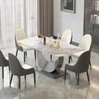 Table à manger rectangulaire en pierre frittée de 71 pouces