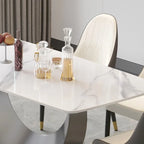 Table à manger rectangulaire en pierre frittée de 71 pouces