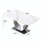 Table à manger rectangulaire en pierre frittée de 71 pouces