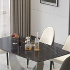 Table à manger rectangulaire en pierre frittée de 71 pouces