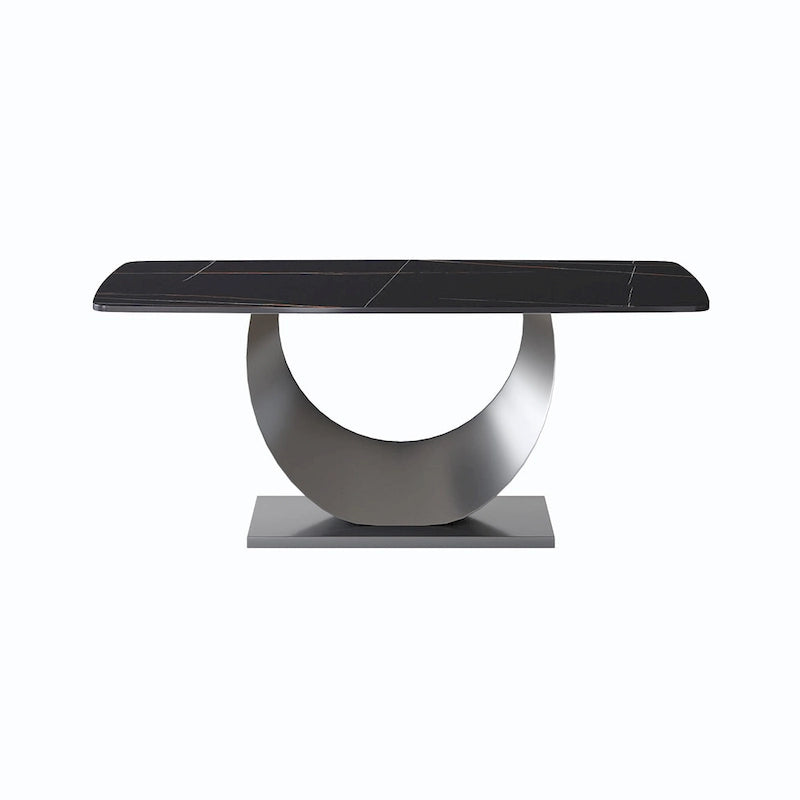 Table à manger rectangulaire en pierre frittée de 71 pouces