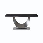Table à manger rectangulaire en pierre frittée de 71 pouces