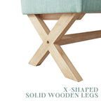 Banc de rangement capitonné avec pieds en X, 91 cm