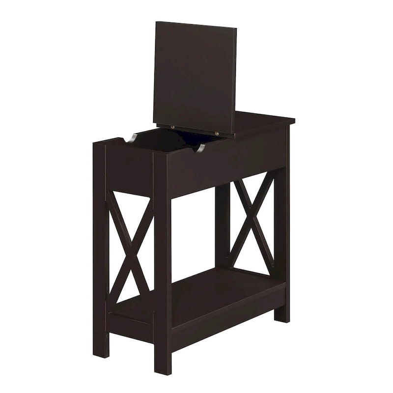 Table d'appoint relevable avec station de charge et étagère
