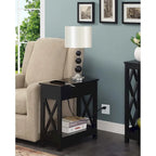 Table d'appoint relevable avec station de charge et étagère