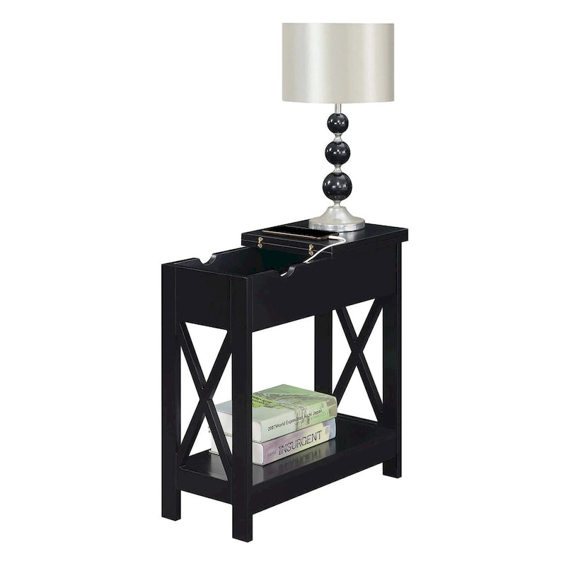 Table d'appoint relevable avec station de charge et étagère