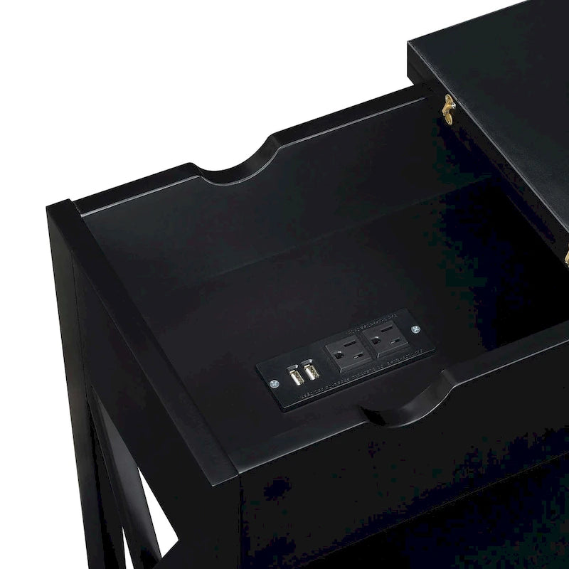 Table d'appoint relevable avec station de charge et étagère