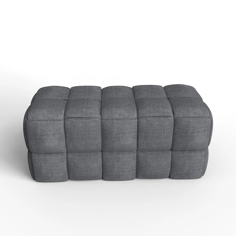 Banc rembourré de 36 pouces avec tissu à armure nattée