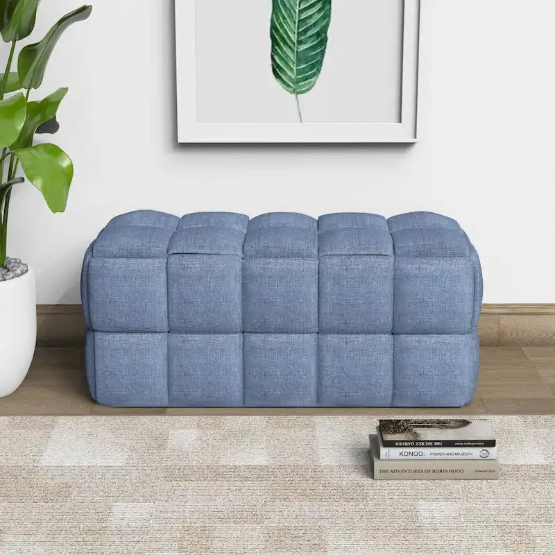 Banc rembourré de 36 pouces avec tissu à armure nattée