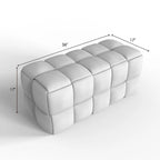 Banc rembourré de 36 pouces avec tissu à armure nattée