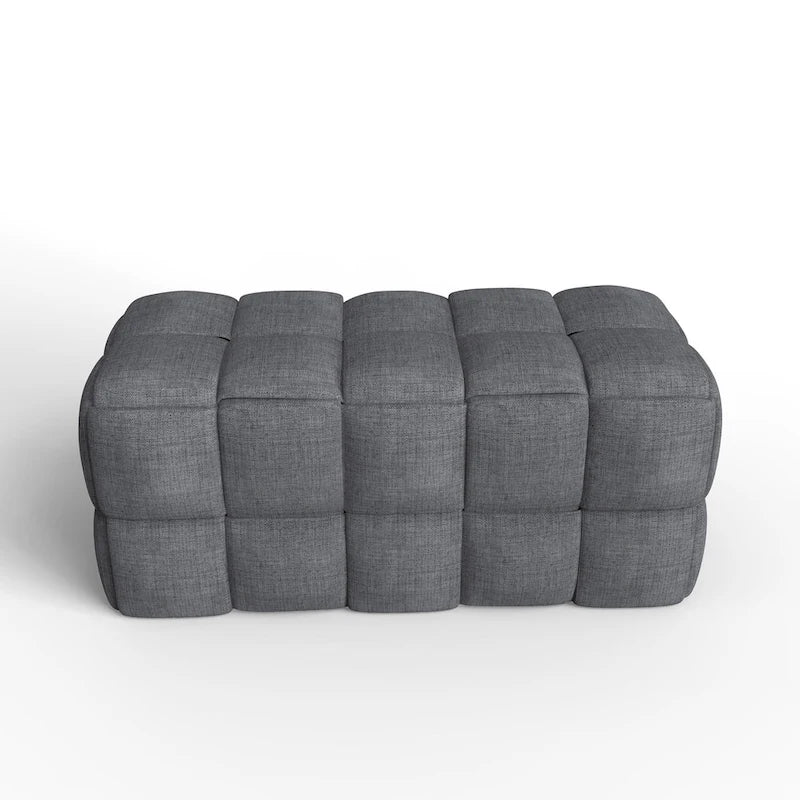 Banc rembourré de 36 pouces avec tissu à armure nattée