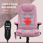 Chaise de bureau de massage vibrant 6 points avec chaleur lombaire et dossier inclinable