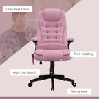 Chaise de bureau de massage vibrant 6 points avec chaleur lombaire et dossier inclinable