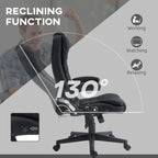 Chaise de bureau de massage vibrant 6 points avec chaleur lombaire et dossier inclinable