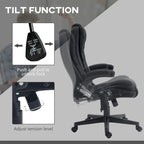 Chaise de bureau de massage vibrant 6 points avec chaleur lombaire et dossier inclinable