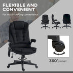 Chaise de bureau de massage vibrant 6 points avec chaleur lombaire et dossier inclinable