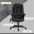 Chaise de bureau de massage vibrant 6 points avec chaleur lombaire et dossier inclinable