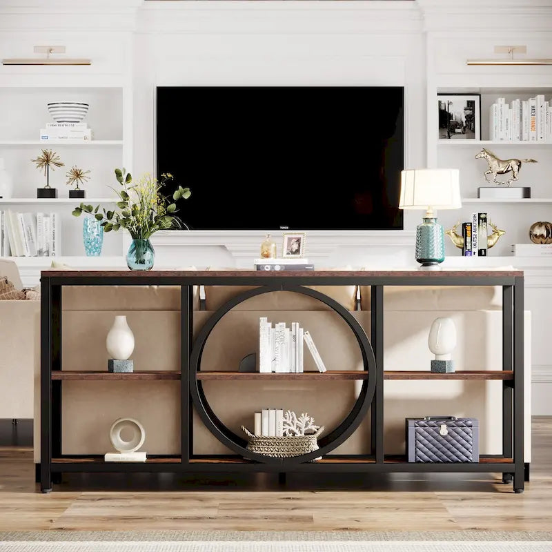 Console de 180 cm avec 3 étagères de rangement