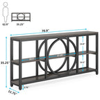 Console de 180 cm avec 3 étagères de rangement