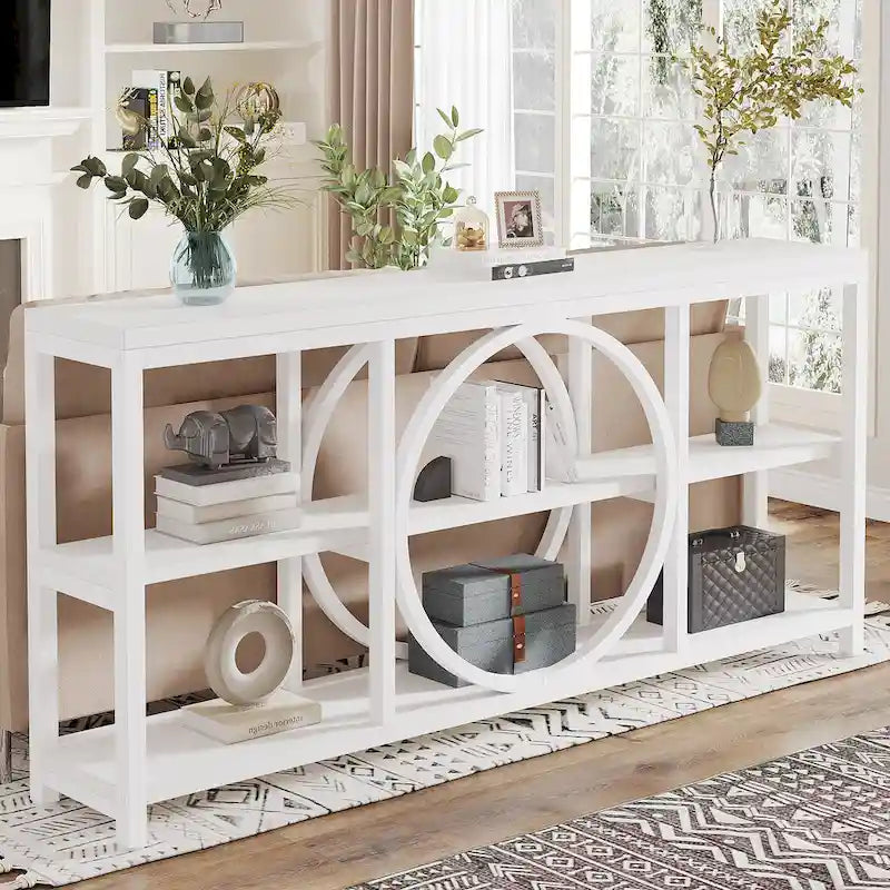 Console de 180 cm avec 3 étagères de rangement