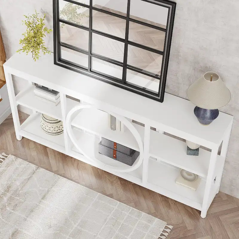 Console de 180 cm avec 3 étagères de rangement