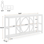 Console de 180 cm avec 3 étagères de rangement